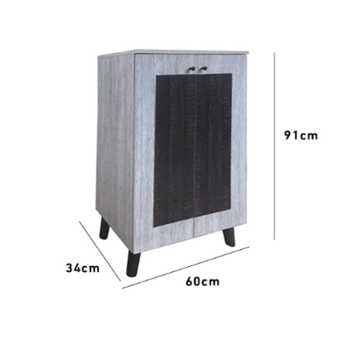 دولاب أحذية باللون الرمادي-مقاس 34×60×91 سم