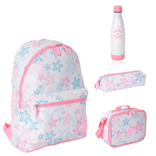 مجموعة شنطة ظهر مدرسية تولي 4 في 1 بتصميم مميز لون...