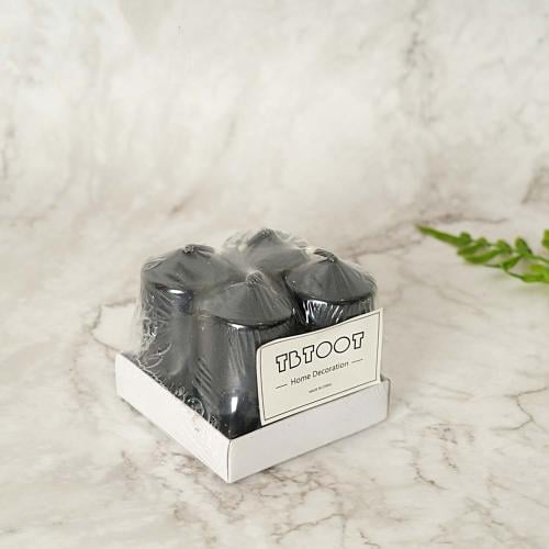 مجموعة شموع بتصميم عصري حجم وسط باللون الاسود - 4...