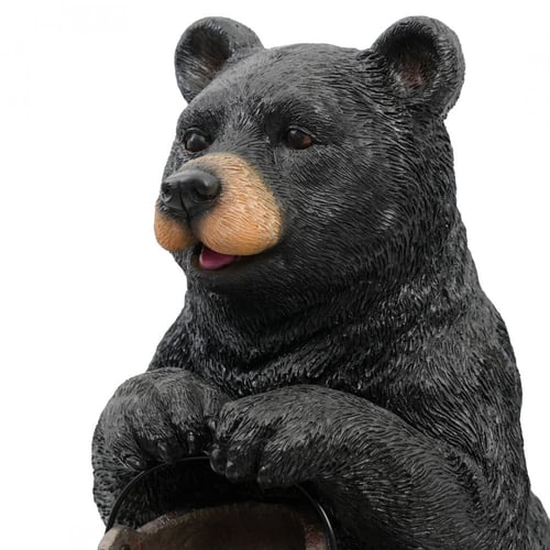 نافورة مياه علي شكل دب باللون الاسود مقاس 67x38 سم