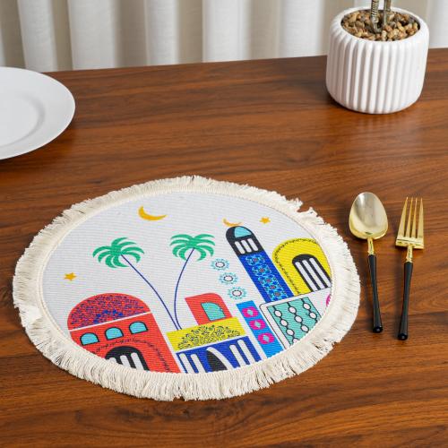 لباد صحون دائري بتصميم تراثي ملون – رمضان 2026