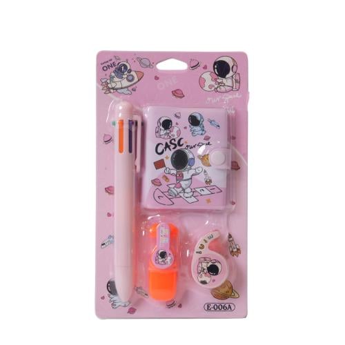 مجموعة أدوات مكتبية صغيرة للأطفال 4 في 1 بتصميم را...