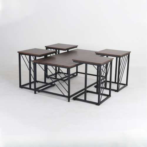 طقم طاولات قهوة متداخلة 5 قطع تصميم عصري انيق