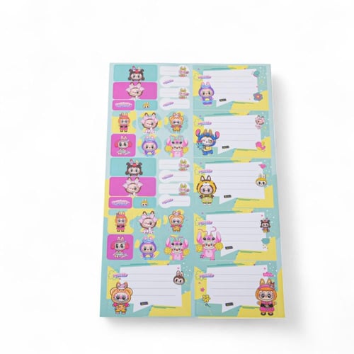 ملصقات اسماء مدرسية للكتب والدفاتر بطبعة لابوبو –...