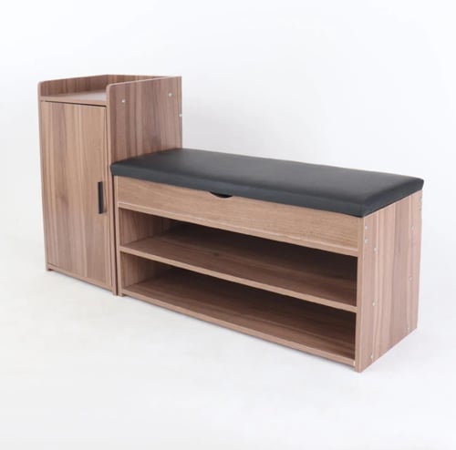 خزانة أحذية مع وساده علويه مبطنه بلون بني مقاس 100...