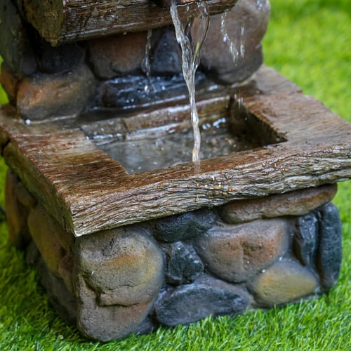 نافورة مياة بتصميم مميز لون بني مقاس 80x33x25 سم