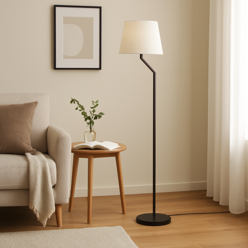 اباجورة ستاند بتصميم عصري باللون اسود x ابيض