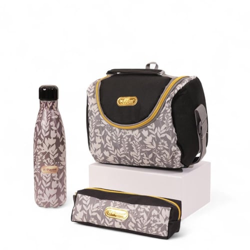 مجموعة شنطة ظهر مدرسية 4 في 1 بتصميم مميز لون اسود