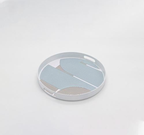 صينيه تقديم بتصميم مميز لون أبيض مقاس 35x35 سم