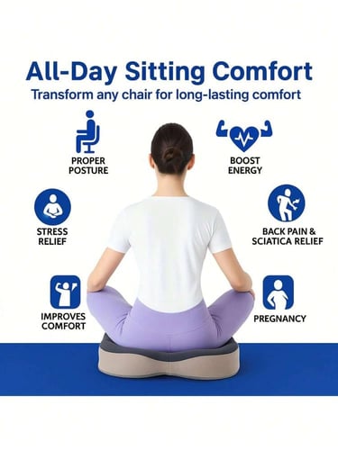 وسادة مقعد من الميموري فوم لون رمادي مقاس 43x38x10...