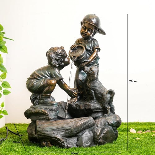 نافورة مياة بتصميم أطفال صغار مقاس 70x50x30 سم