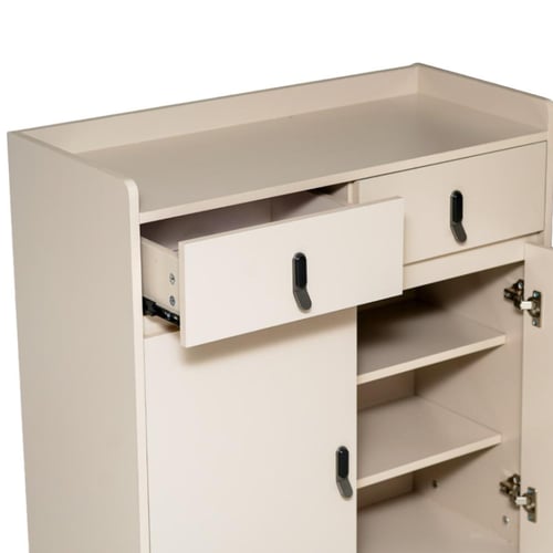 خزانة أحذية بيج ببابين ودرجين بتصميم عملي وعصري -...