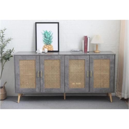 دولاب بوفيه بتصميم مميز باللون الرمادى والبيج مقاس...