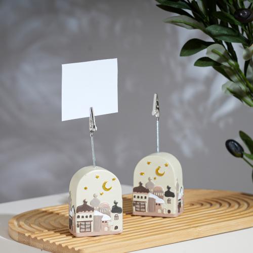 حامل كروت رمضاني بتصميم تراثي – لون بيج