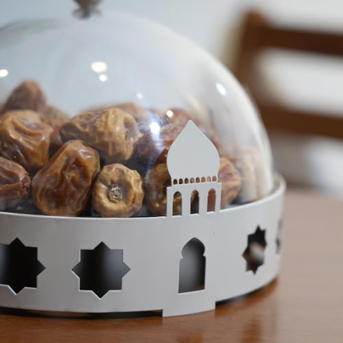 صحن تقديم رمضاني بيج بغطاء أكريليك شفاف – قطر 20 س...
