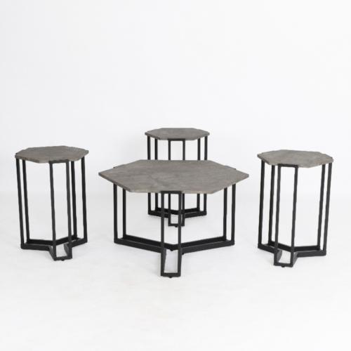طقم طاولات 3+1 بتصميم مميز لون رمادى