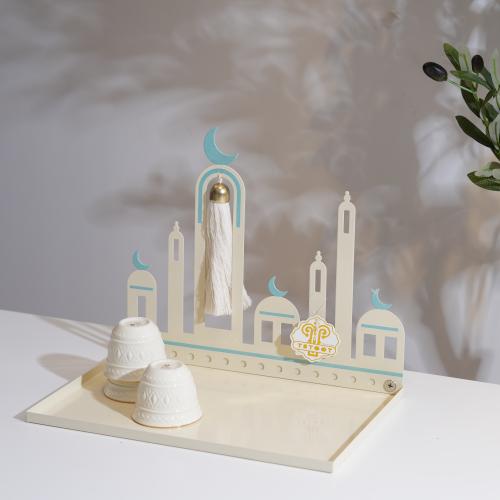 ستاند تقديم حديد بتصميم مآذن – مقاس 30 × 20 سم