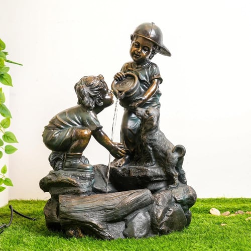 نافورة مياة بتصميم أطفال صغار مقاس 70x50x30 سم