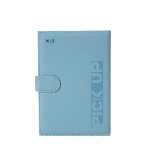 دفتر بغلاف صلب من الجلد الصناعي بلون أزرق – 100 ور...