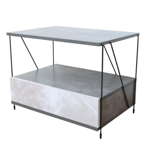 كومدينه سرير مع رف تخزين لون رمادي – 45×61×40 سم