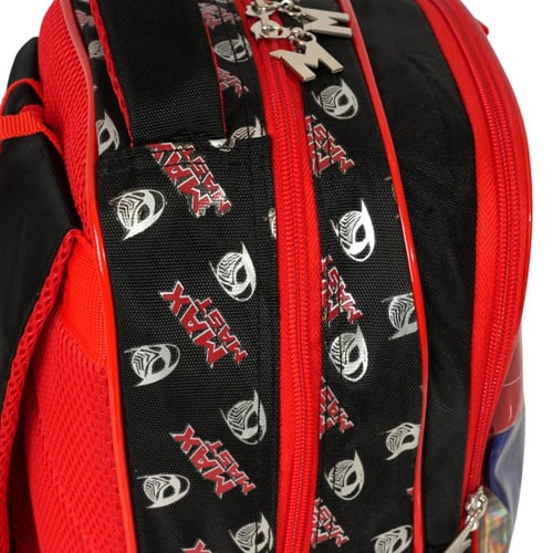 شنطة ظهر شكل ماكس ماستر مع مقلمة لون اسود و احمر