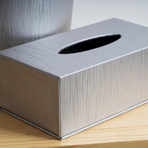 طقم مكوّن من سلة نفايات وعلبة مناديل