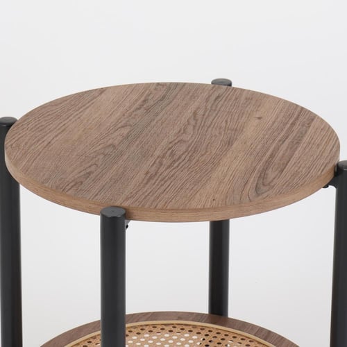 طاولة خشب دورين بقواعد معدن لون بني x أسود مقاس 45...