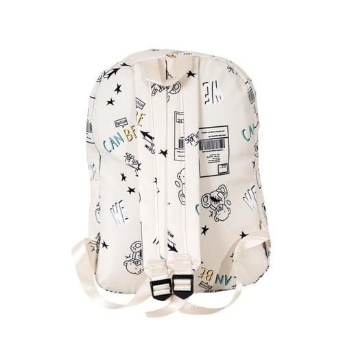 شنطة ظهر مدرسية بتصميم مميز لون ابيض