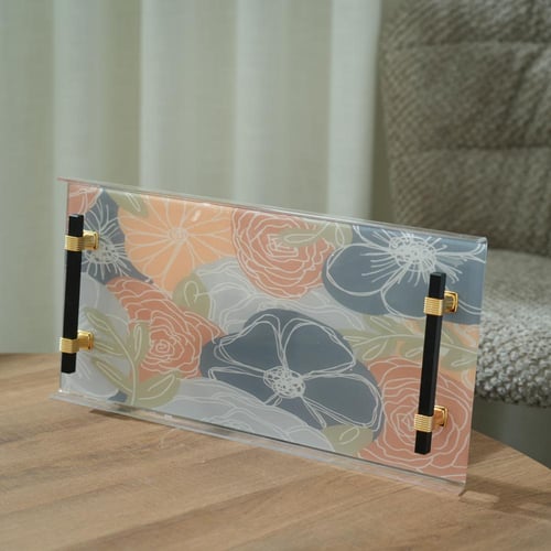 صينية تقديم اكريلك بتصميم مميز بالوان متعددة مقاس...