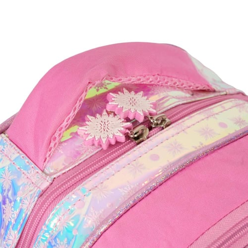 حقيبة ظهر شكل سنو جيرل مع مقلمة لون زهري