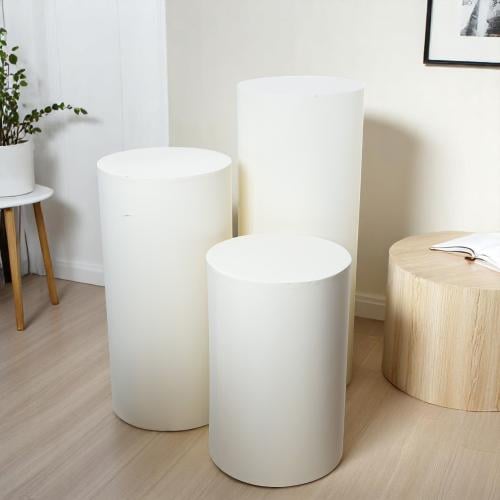 ستاندات عرض خشب باللون الابيض - 3 حبة