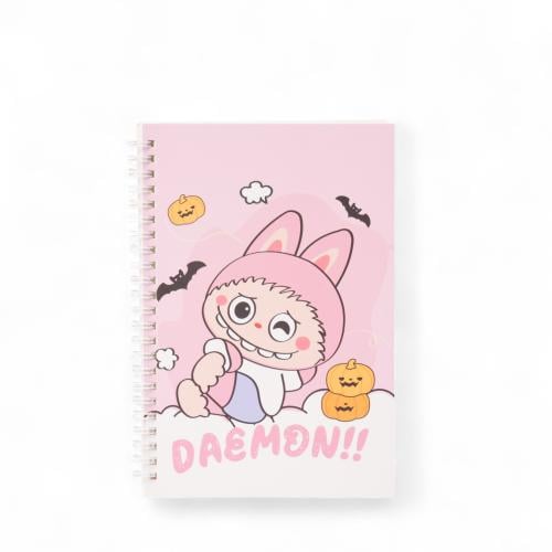 دفتر عربي بسلك حلزوني تصميم شخصية لابوبو– 60 ورقة...