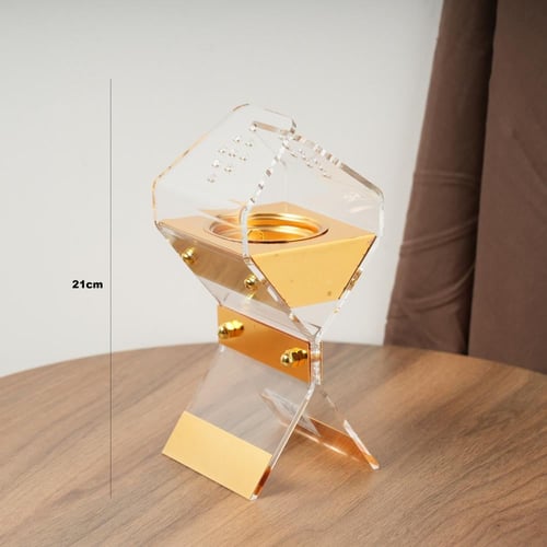 مبخرة بتصميم مميز باللون الشفاف والذهبي مقاس 21 سم