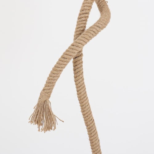 أباجورة ستاند حديد منسوج بالحبل لون بيج مقاس 40x15...