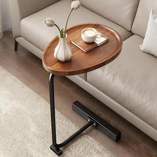 طاولة خدمة مصنوعة من المعدن والخشب باللون الاسود و...