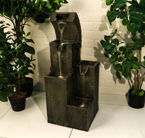 نافورة مياة مكونة من طبقات بشكل صخري مقاس 30×85 سم