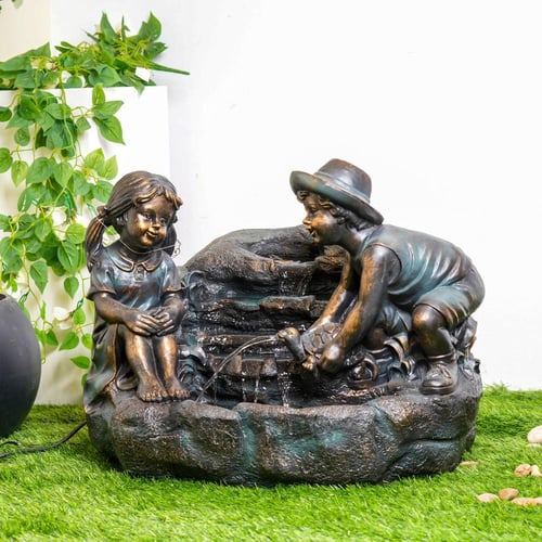 نافورة مياة بتصميم أطفال صغار مقاس 46x60 سم