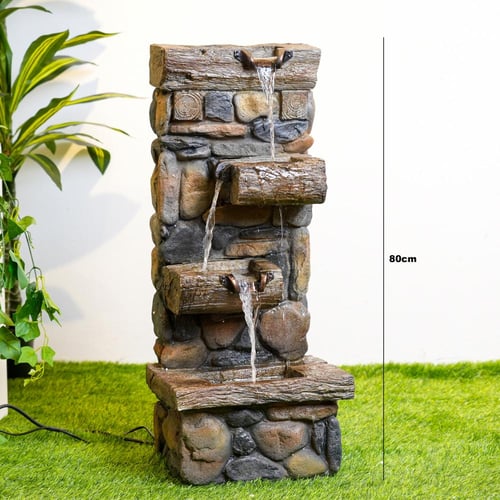 نافورة مياة بتصميم مميز لون بني مقاس 80x33x25 سم