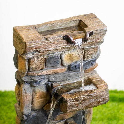 نافورة مياة بتصميم مميز لون بني مقاس 80x33x25 سم