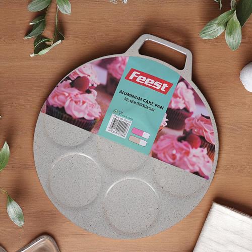 صاج مصابيب جرانيت باللون الرمادي مقاس 44x40 سم