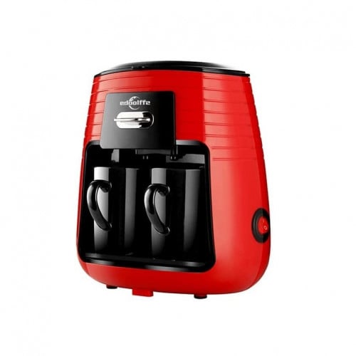 ماكينة صنع القهوة الكهربائية من اودلوف لون احمر