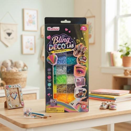 طقم تزيين بالكريستال 28 لون للأطفال Bling Deco Lab...