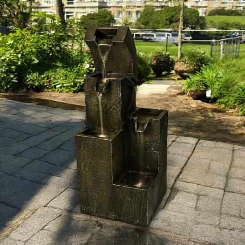 نافورة مياة مكونة من طبقات بشكل صخري مقاس 30×85 سم