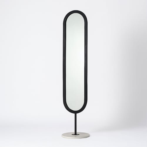 مرايا ستاند بتصميم عصري لون اسود بقاعدة بيضاء مقاس...