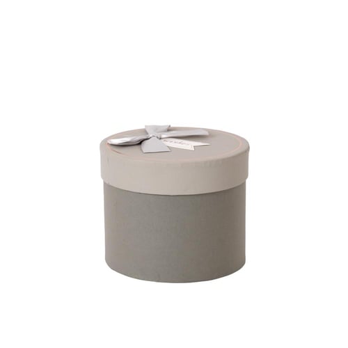 علبة هدايا بتصميم فيونكة باللون الرمادي الفاتح مقا...