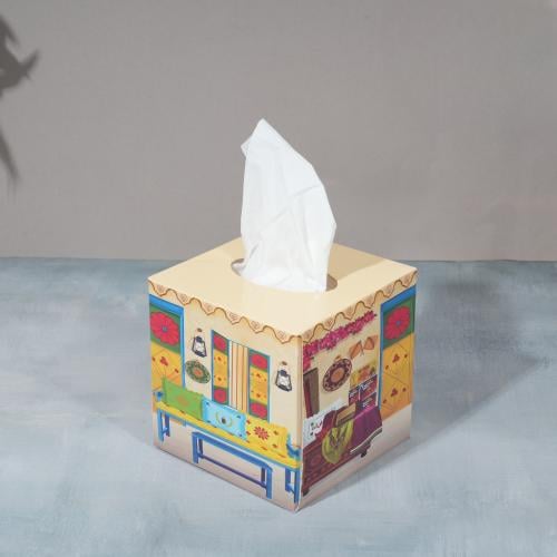 علبة مناديل بتصميم اسلامي متعددة الالوان