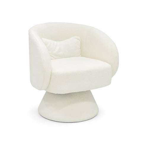 كرسي بوكليه تصميم عصري باللون الأبيض