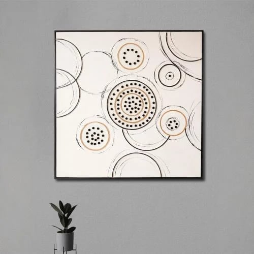 لوحة جدارية بتصميم مميز متعدد الالوان مقاس 100x100...