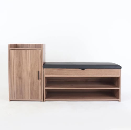 خزانة أحذية مع وساده علويه مبطنه بلون بني مقاس 100...