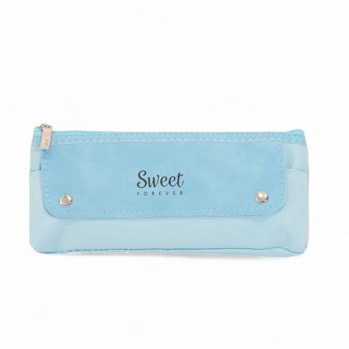 مقلمة مدرسية بتصميم ناعم – لون سماوي